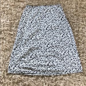 Black and White Floral Skirt